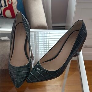 Cole Haan Women's Green Croc-Embossed Pumps